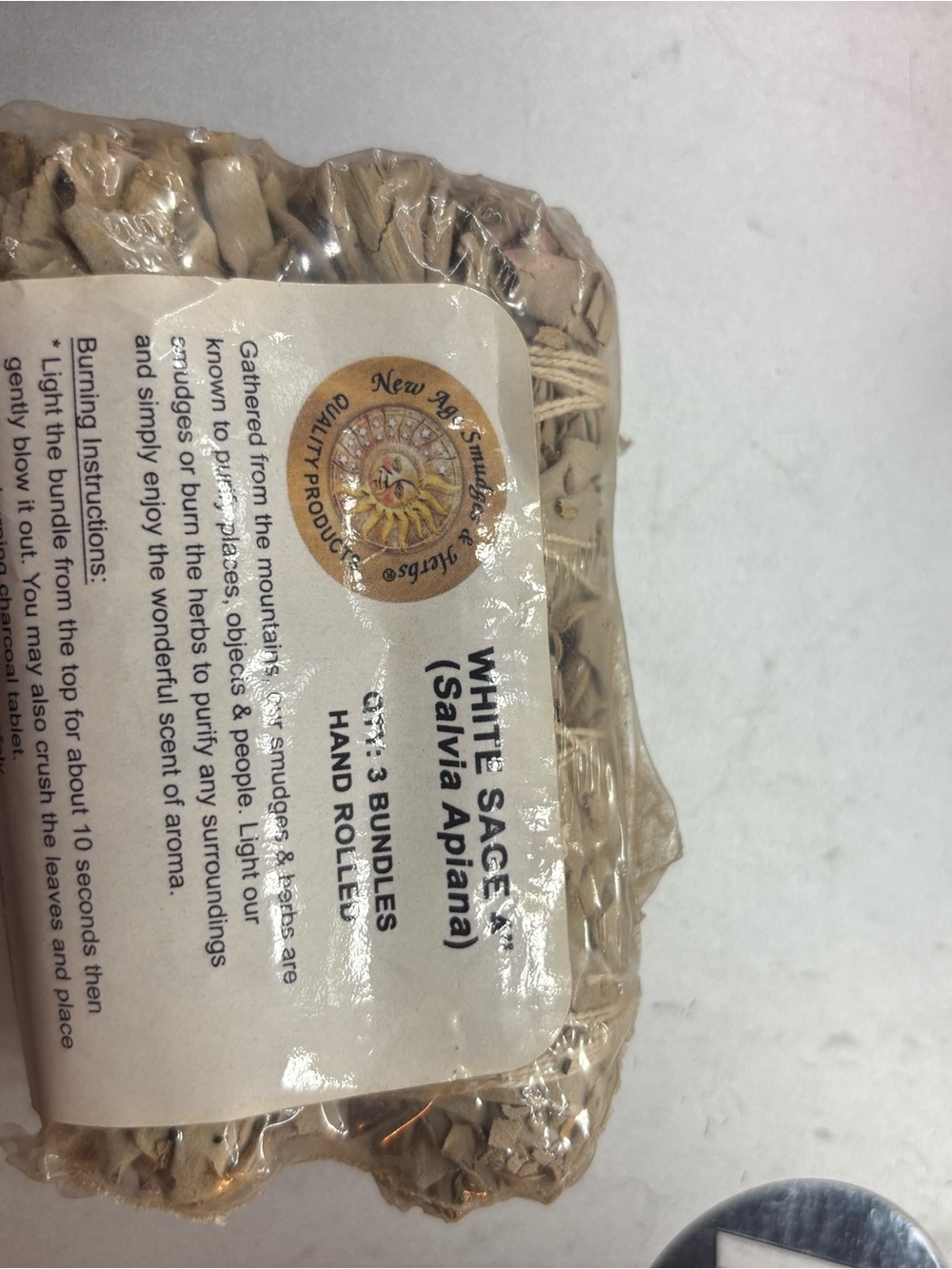 White Sage (Salvia Apiana) Hand-Rolled Bundle - Natural White